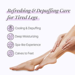 Petitfee Koelf Rose Petal Satin Leg Mask sensación refrescante con mentol para piernas.