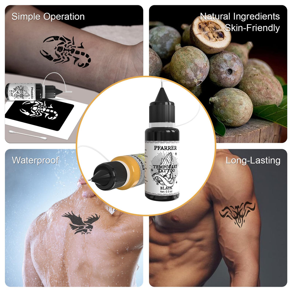 PFARRER tatuaje temporal resistente al agua para fiestas y uso diario.