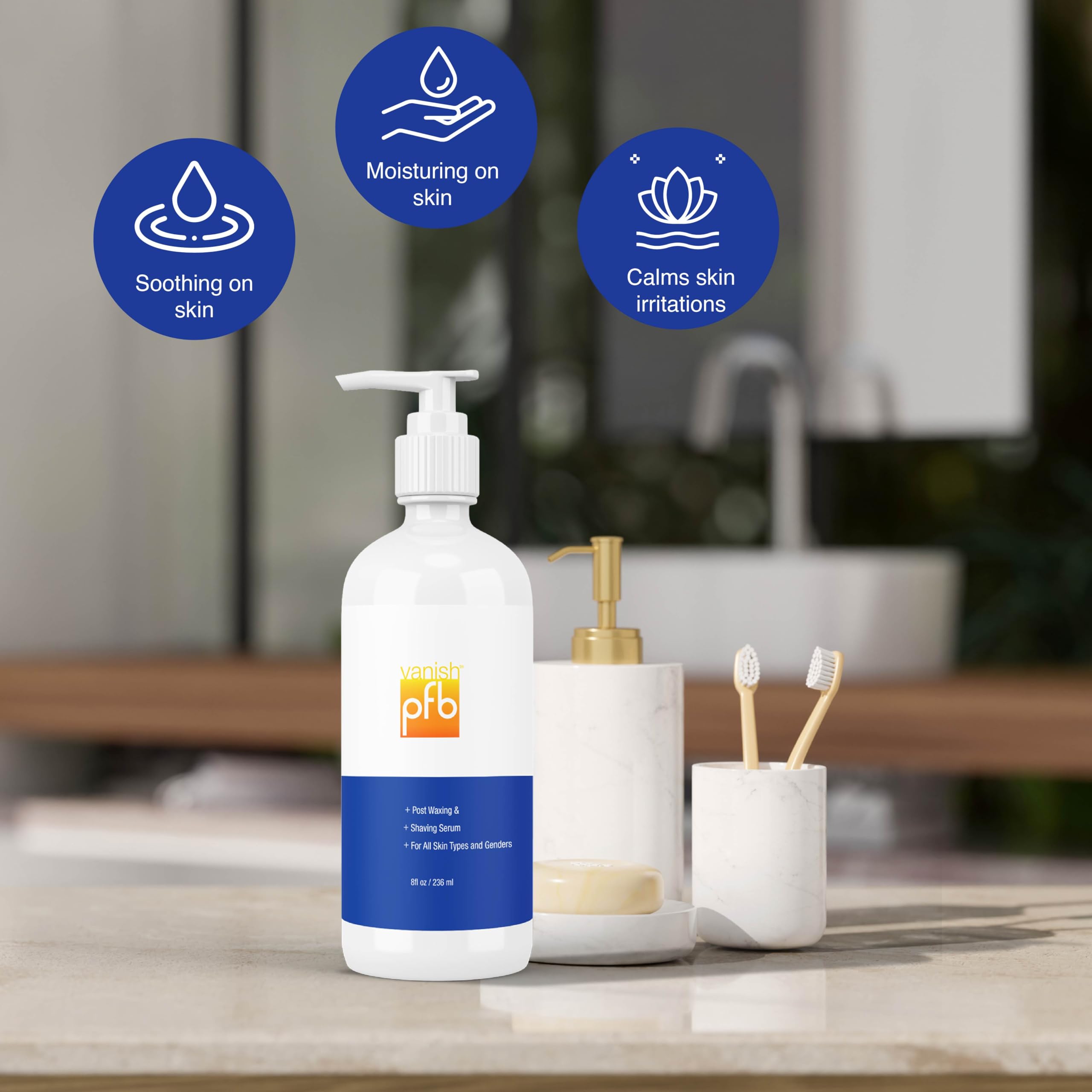 Aplicación post-afeitado con PFB Vanish reduce irritación