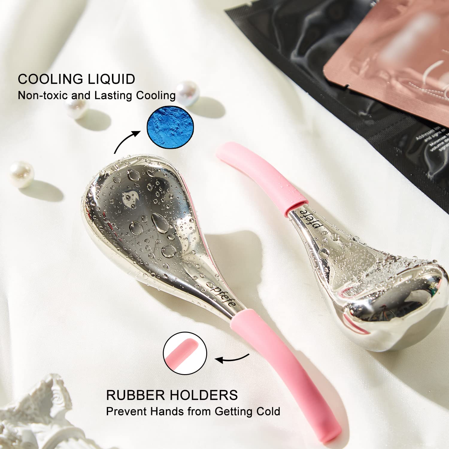 pfefe Cryo Sticks masaje facial: diseño ergonómico para uso cómodo.