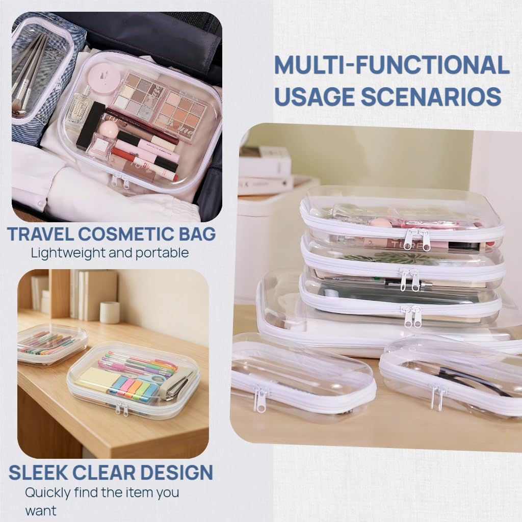 PGAXM organizador transparente para viaje, hecho de PVC resistente.