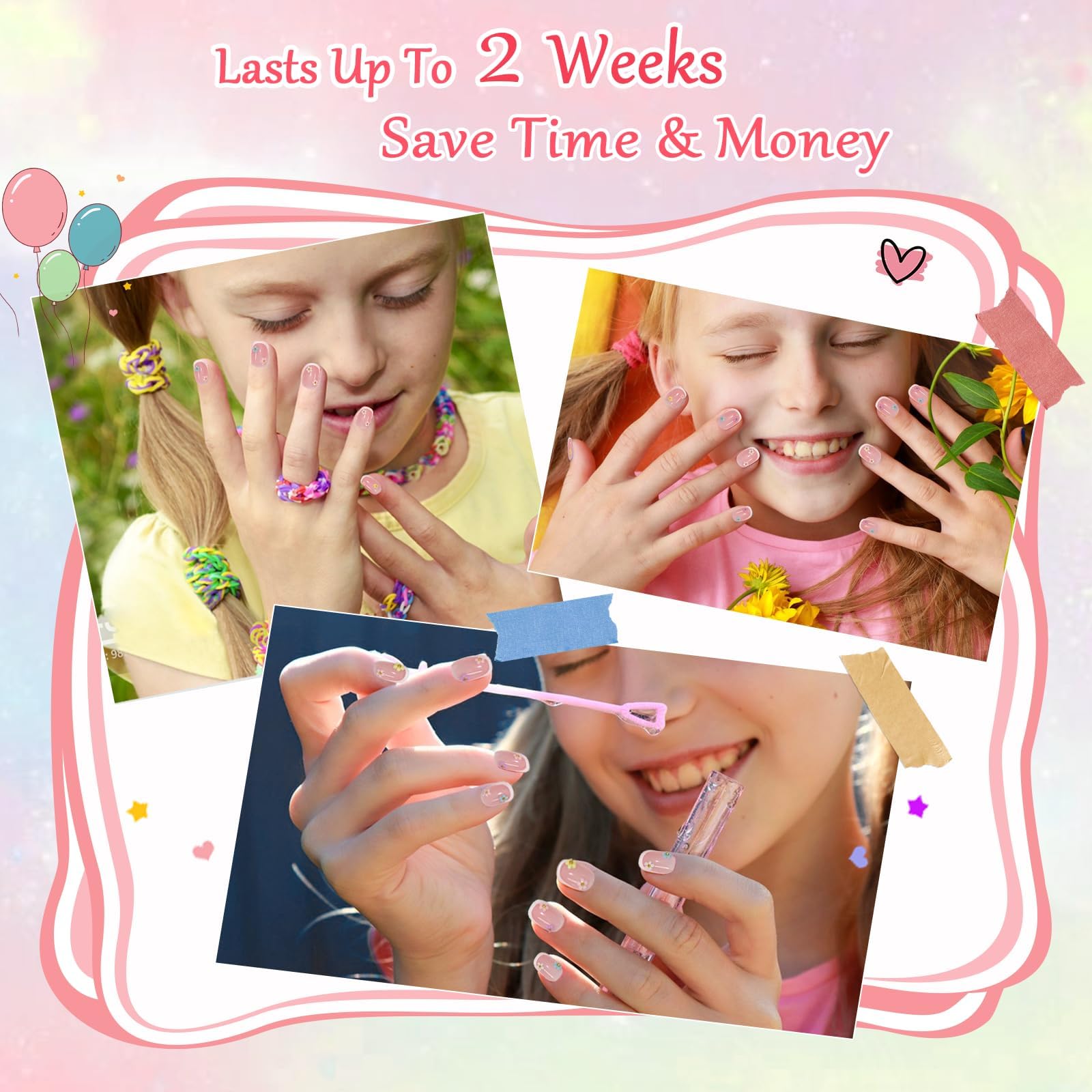 Set de 24 uñas PGELXON para niñas, regalo perfecto