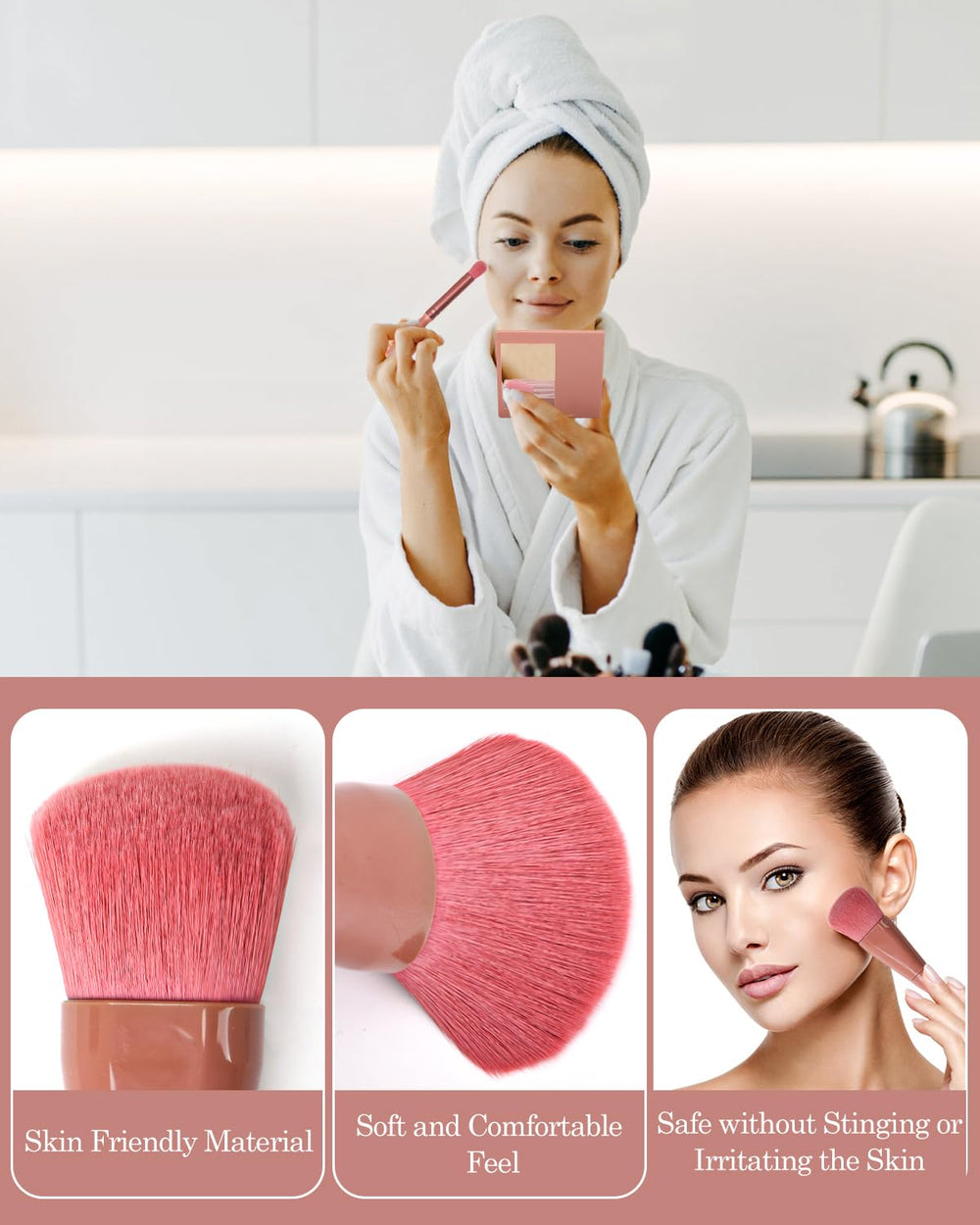 PGRODE brochas mini de tamaño ligero para maquillaje diario