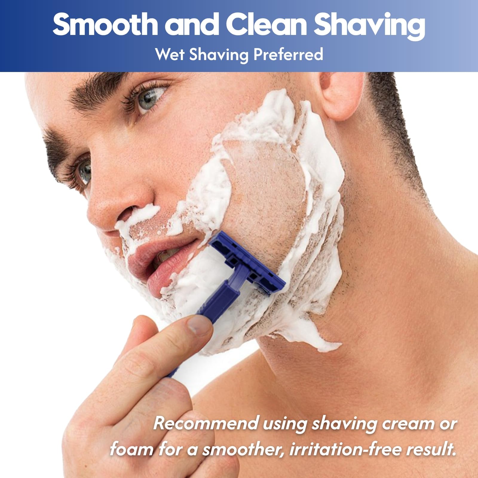 Utilisation sous la douche avec rasoir Phafaloop et bande lubrifiante.