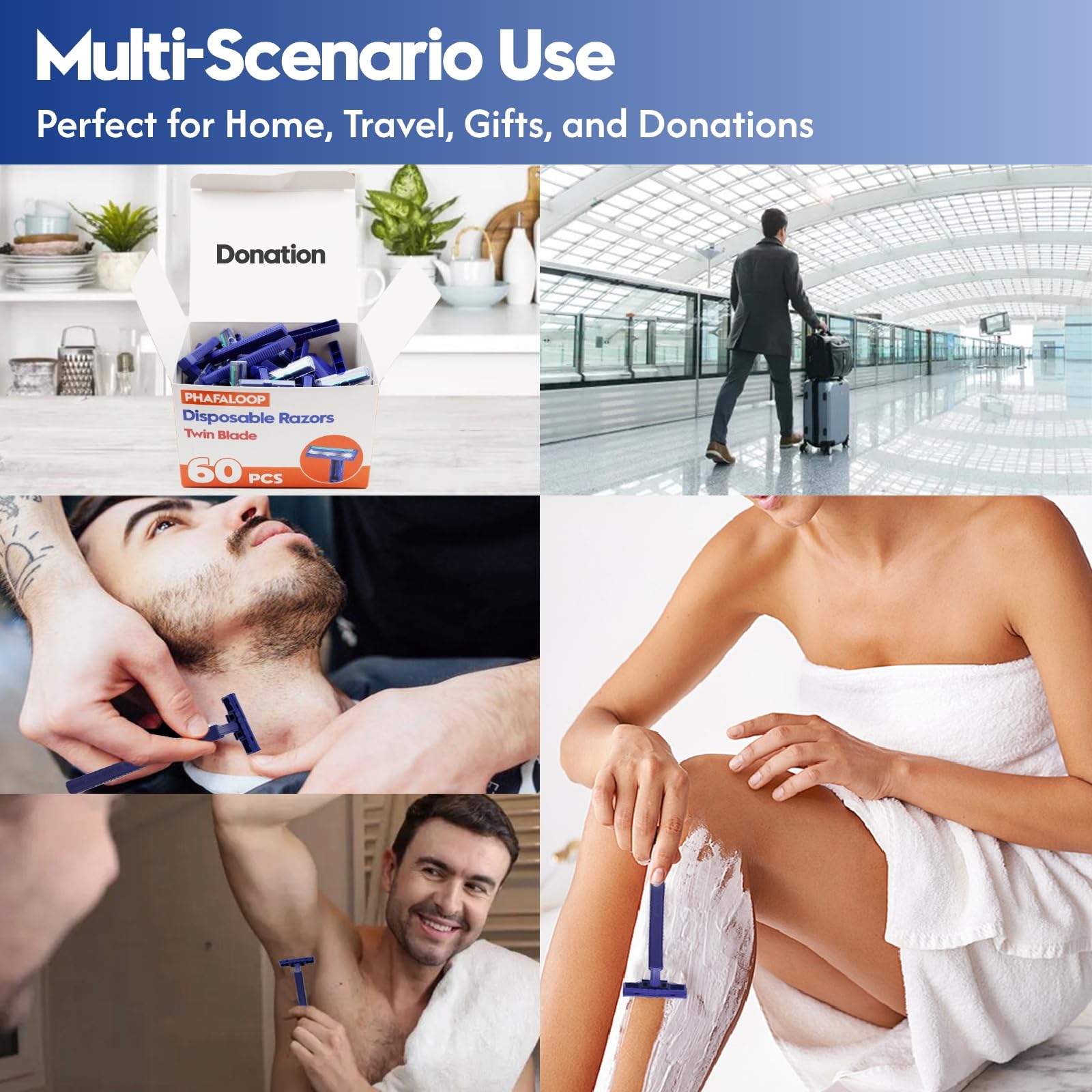 Rasoir Phafaloop utilisable par hommes et femmes, confort et polyvalence.