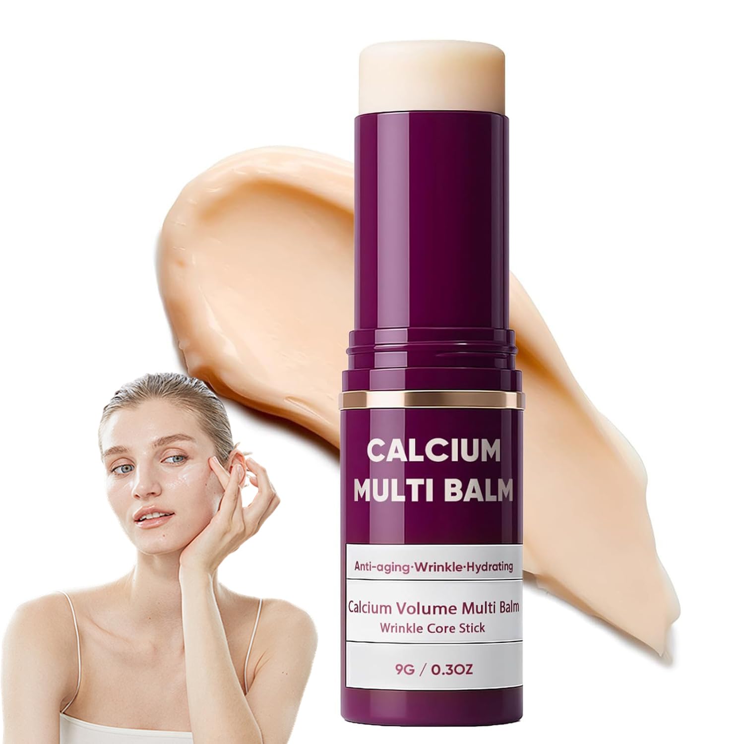 Phanund Calcium Multi Balm Stick en formato práctico para rostro y cuello, hidratación rápida.