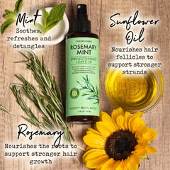 PHARM TO TABLE aplicación rápida en spray romero-menta para cabello suave.