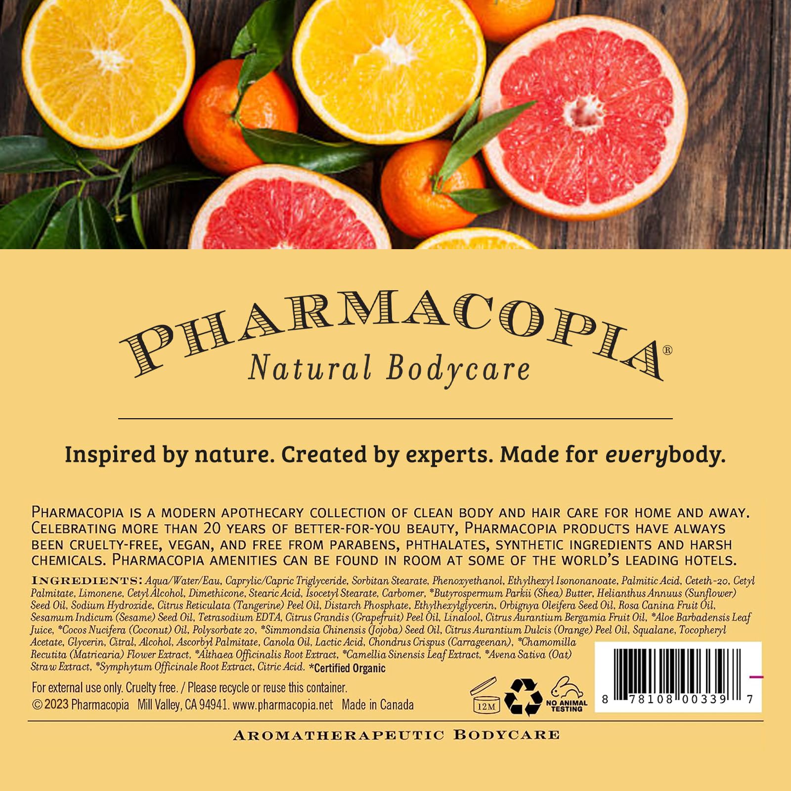 Pharmacopia Citrus Shampoo : aromes d'agrumes pour evoquer la fraicheur