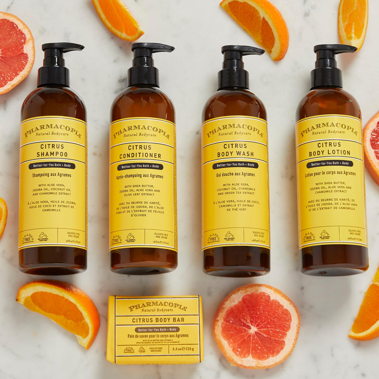Pharmacopia Citrus Shampoo : emballage ecologique et flacon PCR recyclable