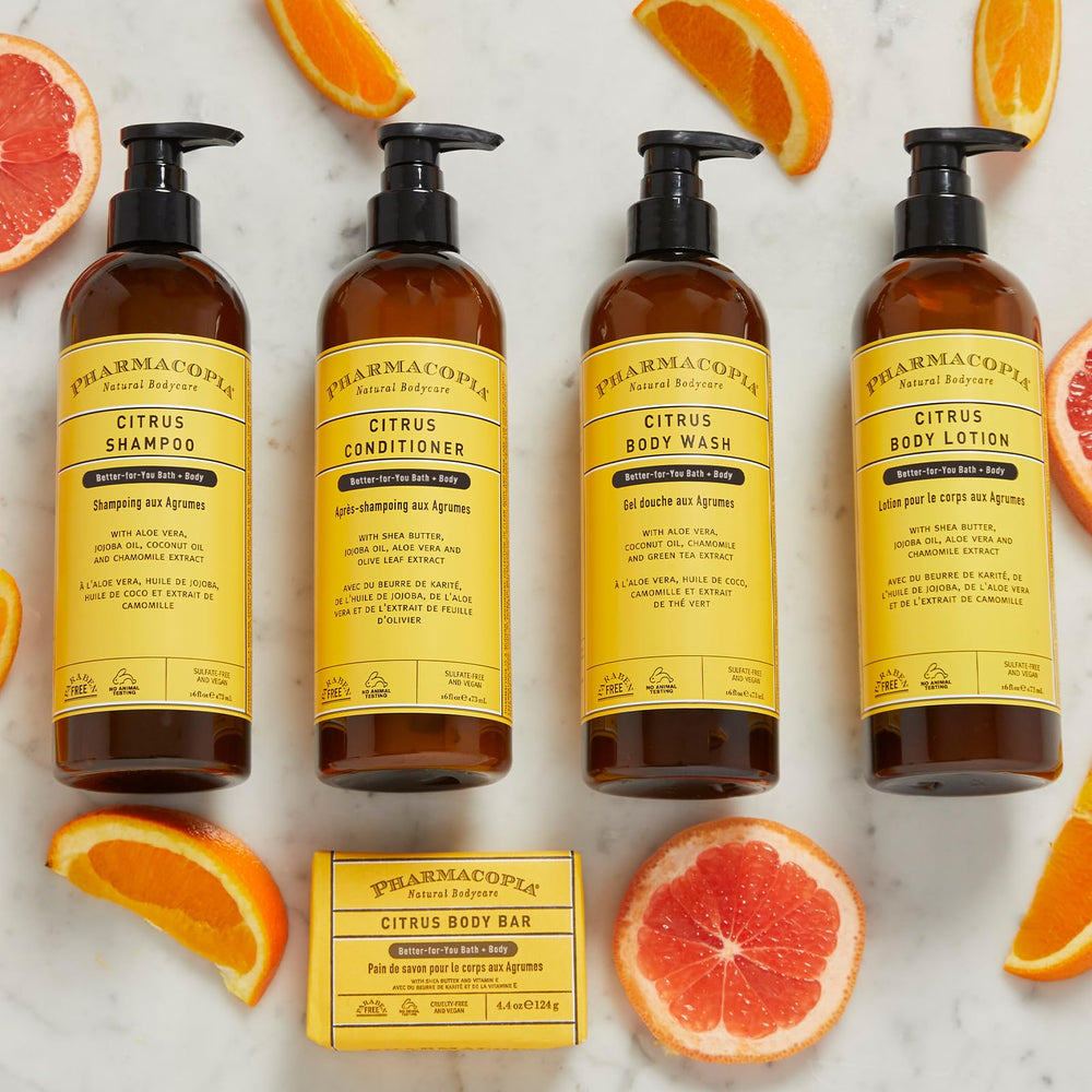 Pharmacopia Citrus Shampoo : emballage ecologique et flacon PCR recyclable