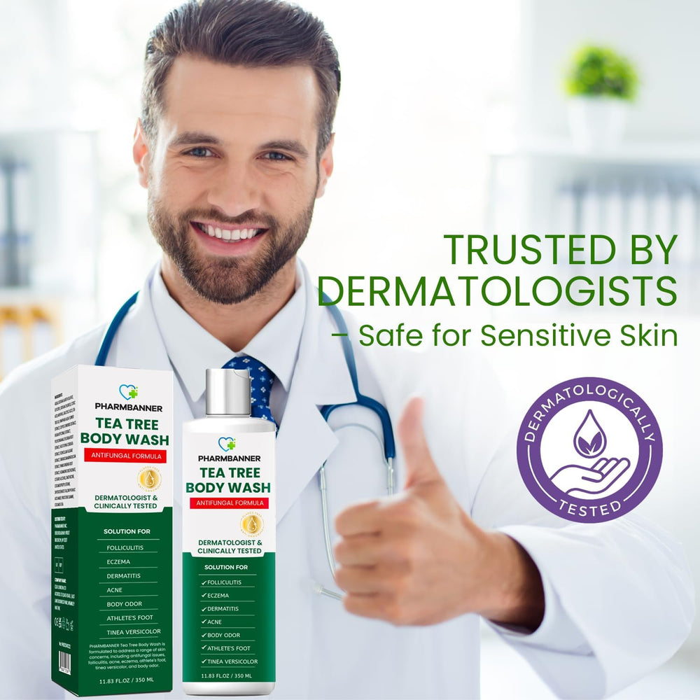 PHARMBANNER gel de ducha árbol de té: dispensador facilita la dosis diaria.