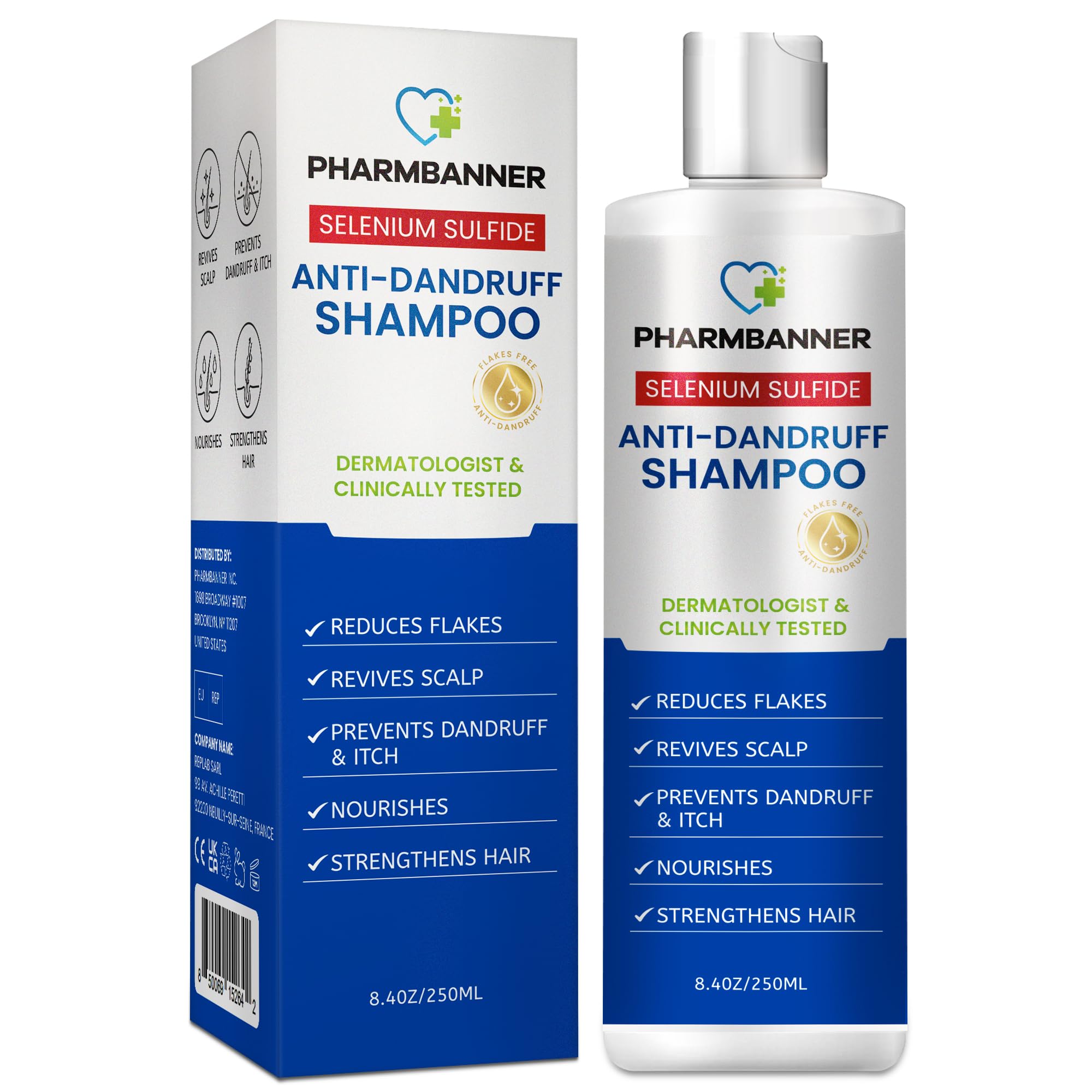 PHARMBANNER shampoo anticaspa con sulfuro de selenio para alivio de caspa