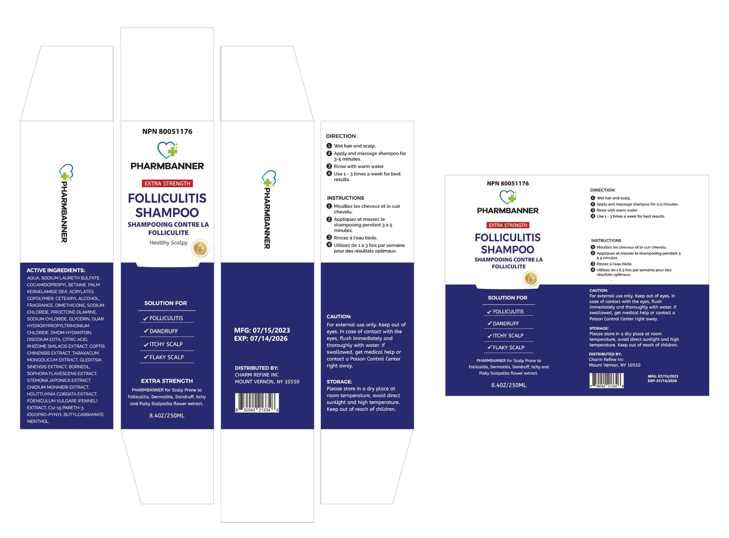 PHARMBANNER Utilisation quotidienne – routine simple pour cuir chevelu sensible.