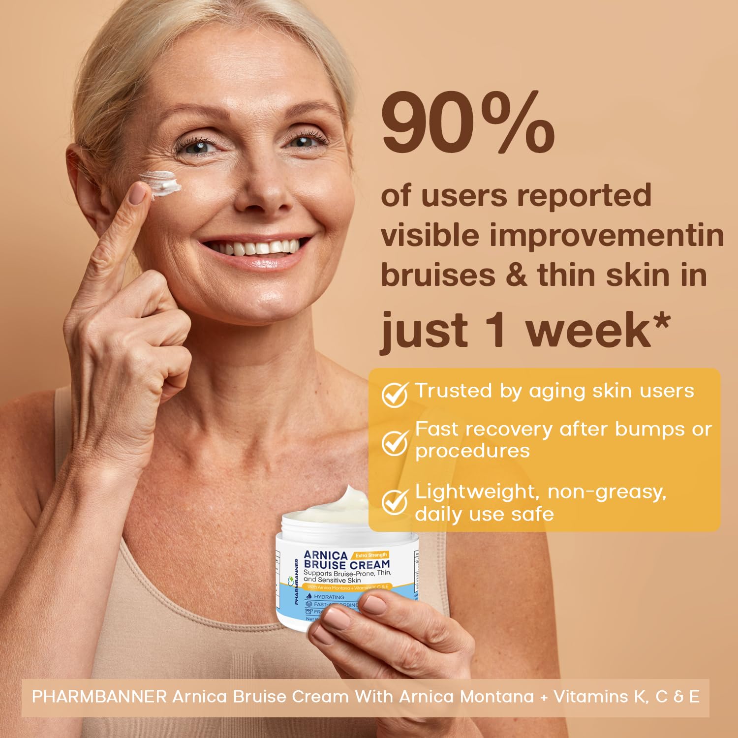 PHARMBANNER Vitamina K, C y E fortalecen capilares y renovación cutánea.