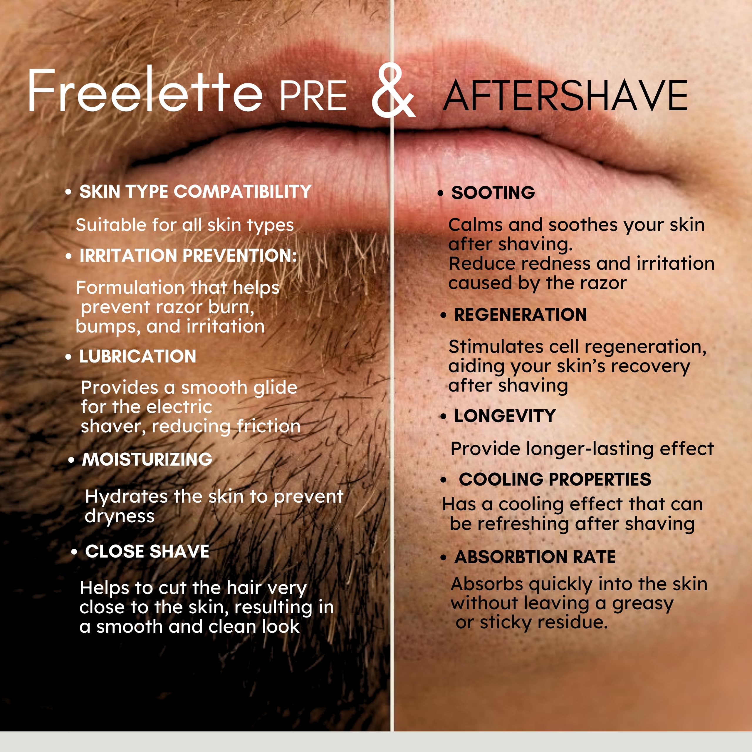 Pherolink Freelette textura ligera pre afeitado para uso diario