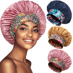 PHILIGHTS bonete de satén para dormir con banda ancha, ideal para cabello rizado