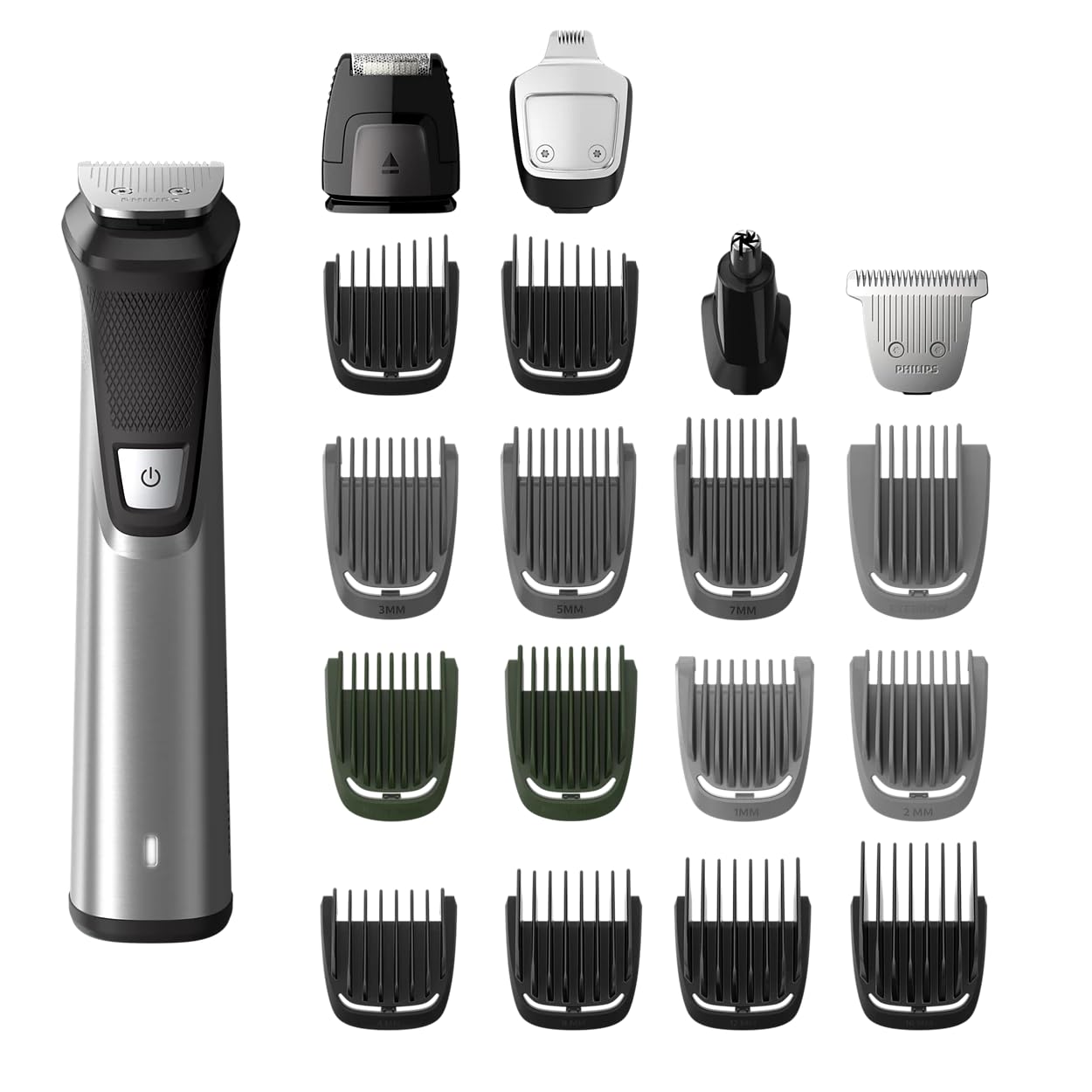 Philips Multi Groomer para rostro y cuerpo, kit de 23 piezas, uso versátil y preciso