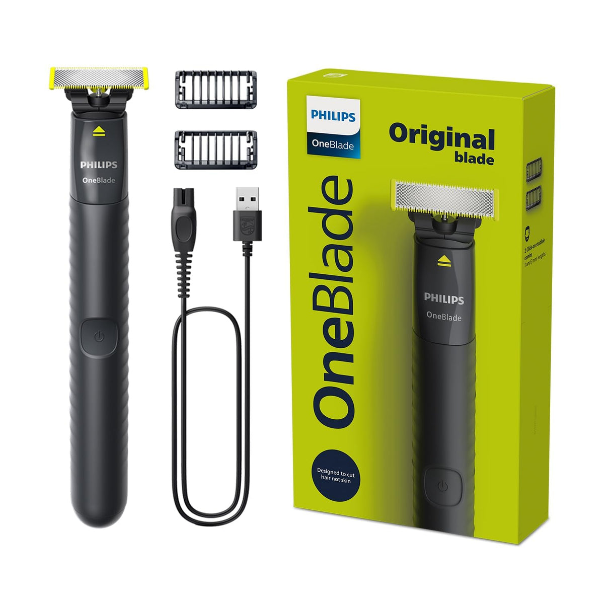 Philips One Blade Face con hojas de acero inoxidable para un corte suave sin irritación