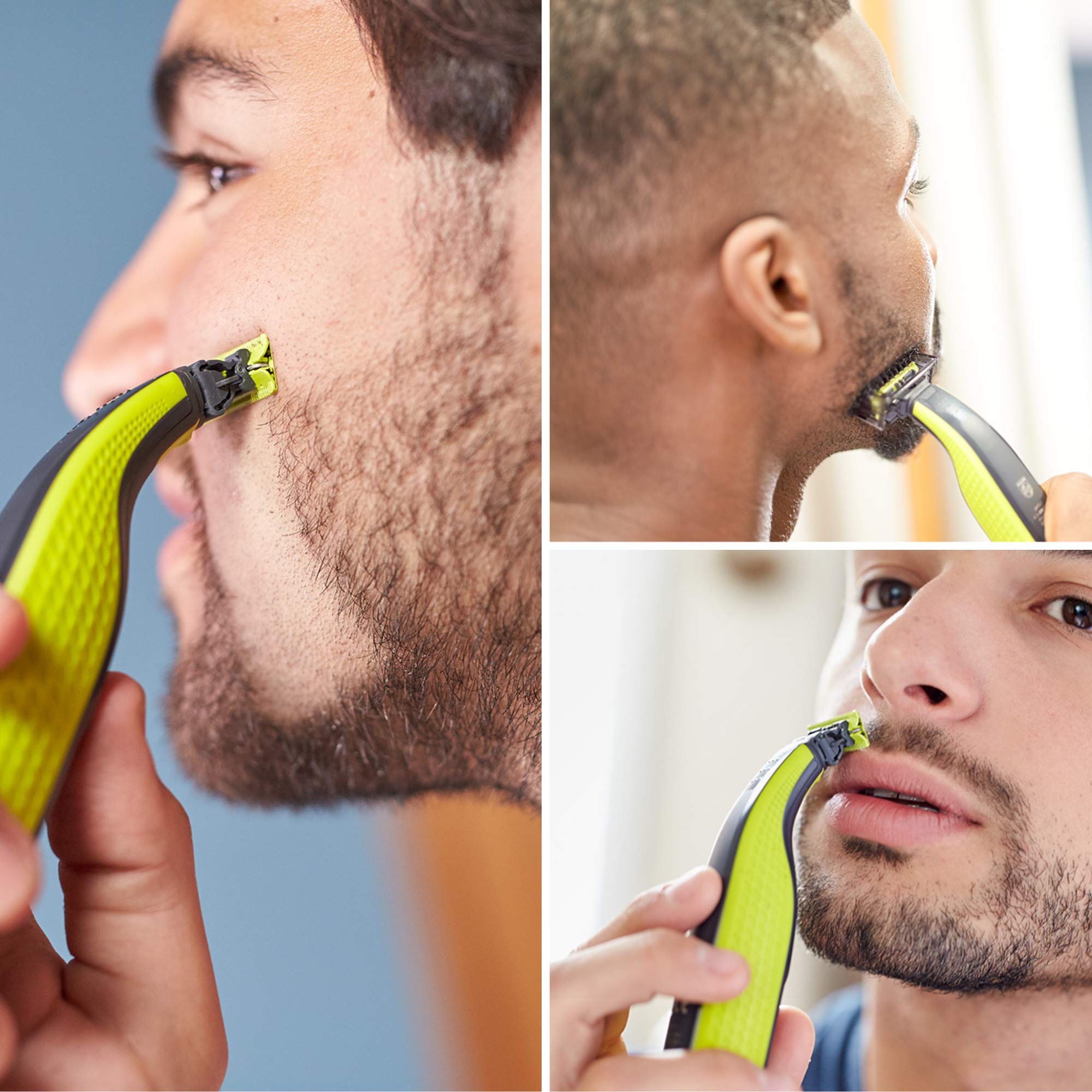 Detalle sin aceite de Philips OneBlade, mantenimiento mínimo.