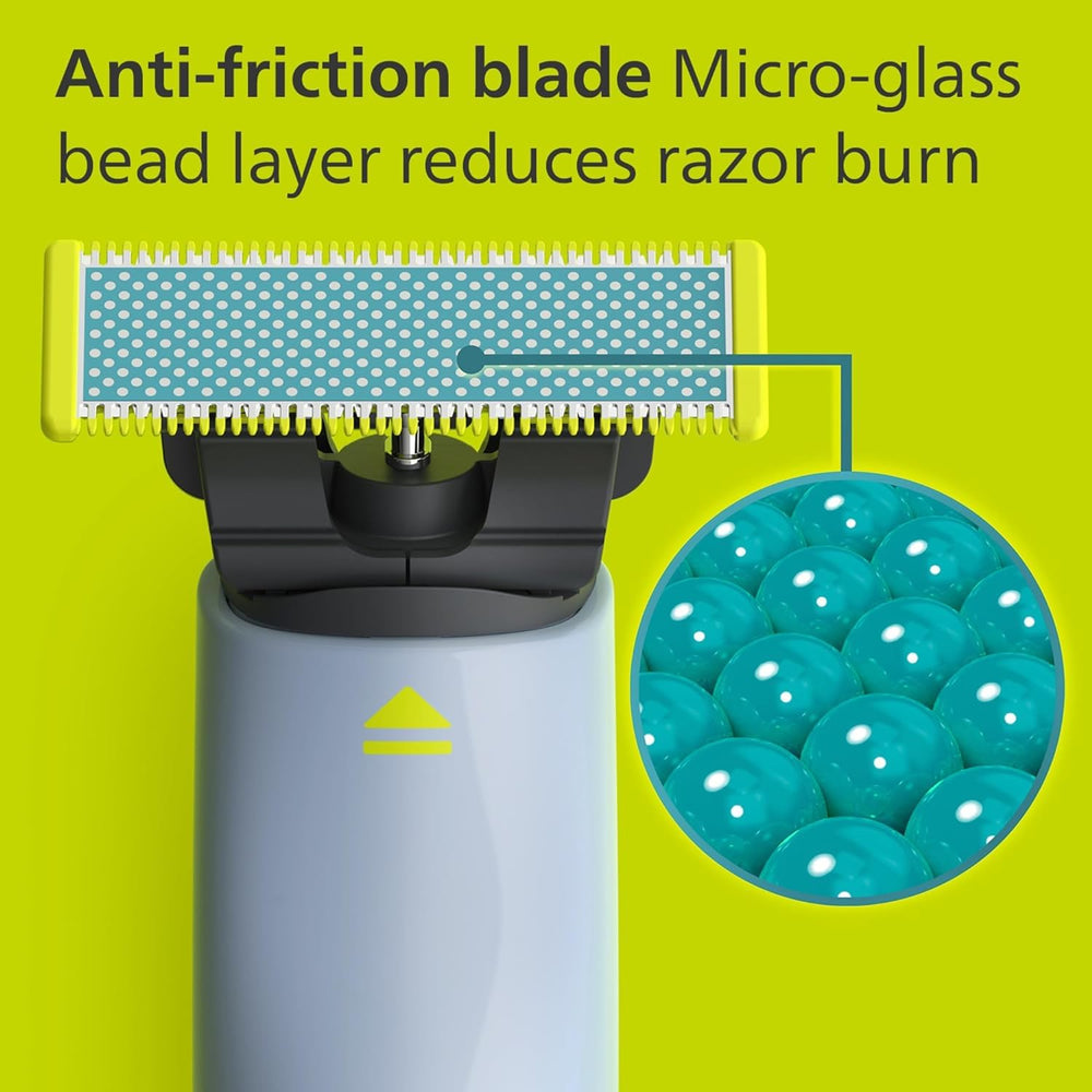 Philips OneBlade First Shave: cuchilla antifricción con microcristales para deslizamiento suave