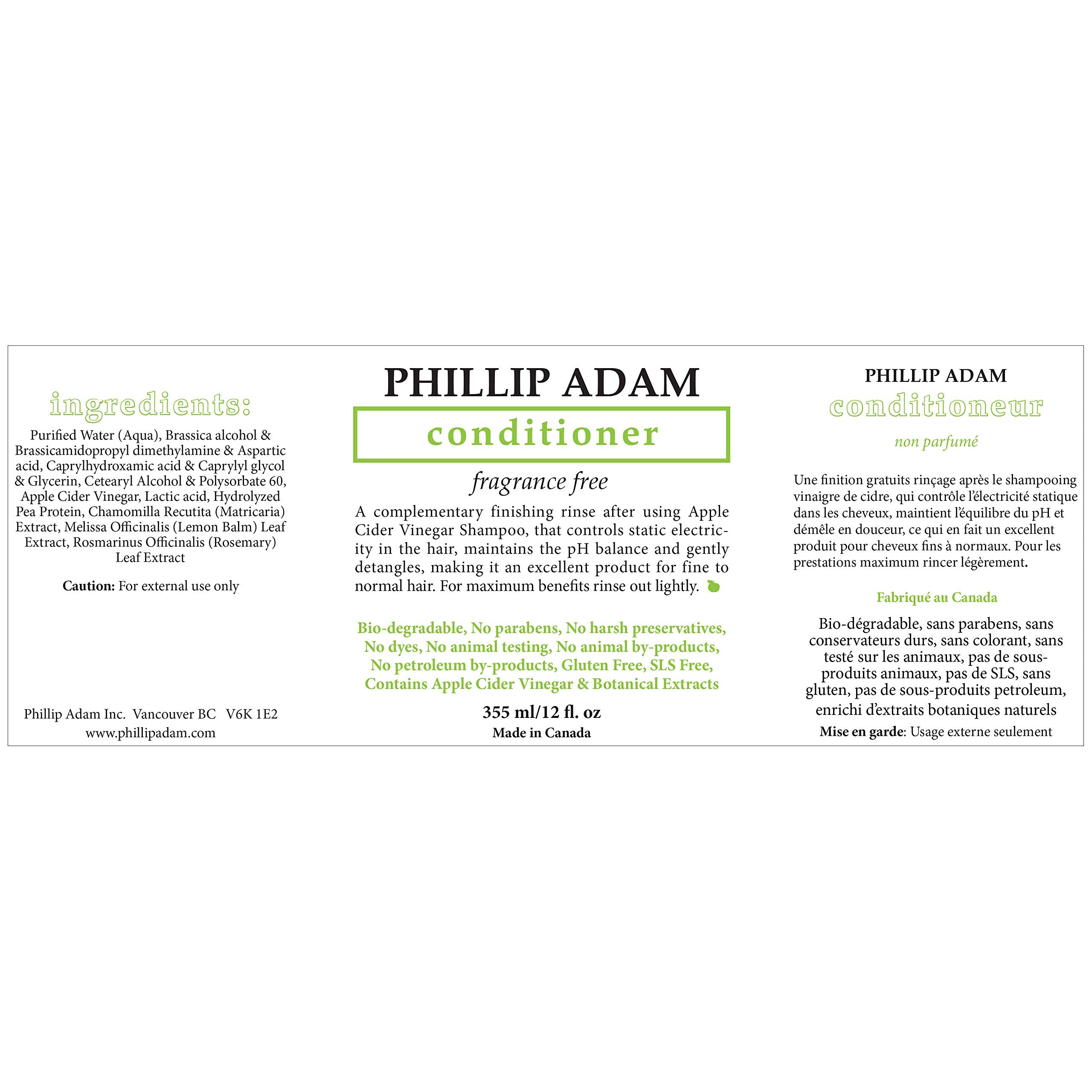 Ingrédients à base de vinaigre de cidre utilisés par Phillip Adam.