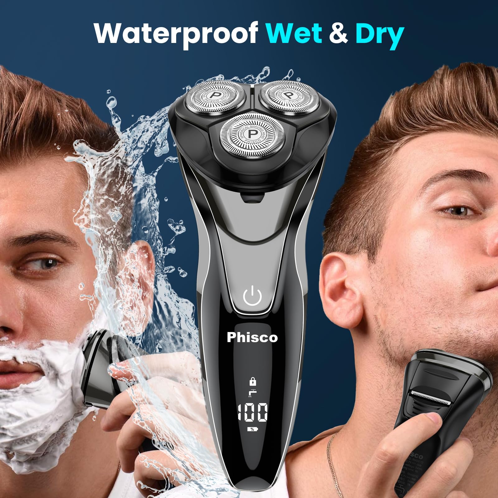 Phisco Recortador integrado para perfilar patillas con precisión.