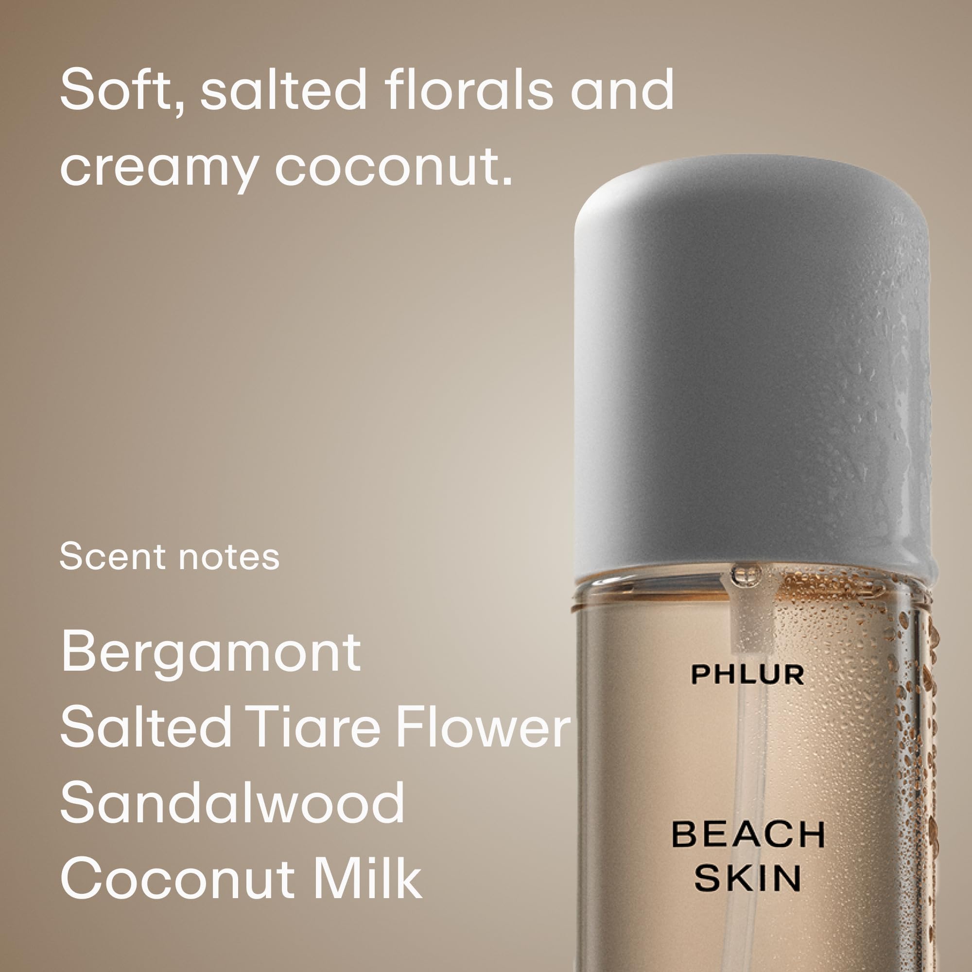 PHLUR bruma para cabello y cuerpo, aplicación uniforme para mayor presencia.
