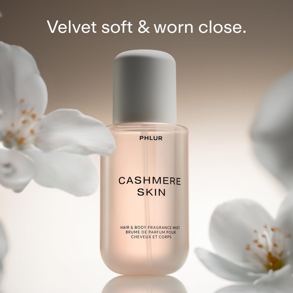 PHLUR Cashmere Skin bruma textura cremosa en primer plano.