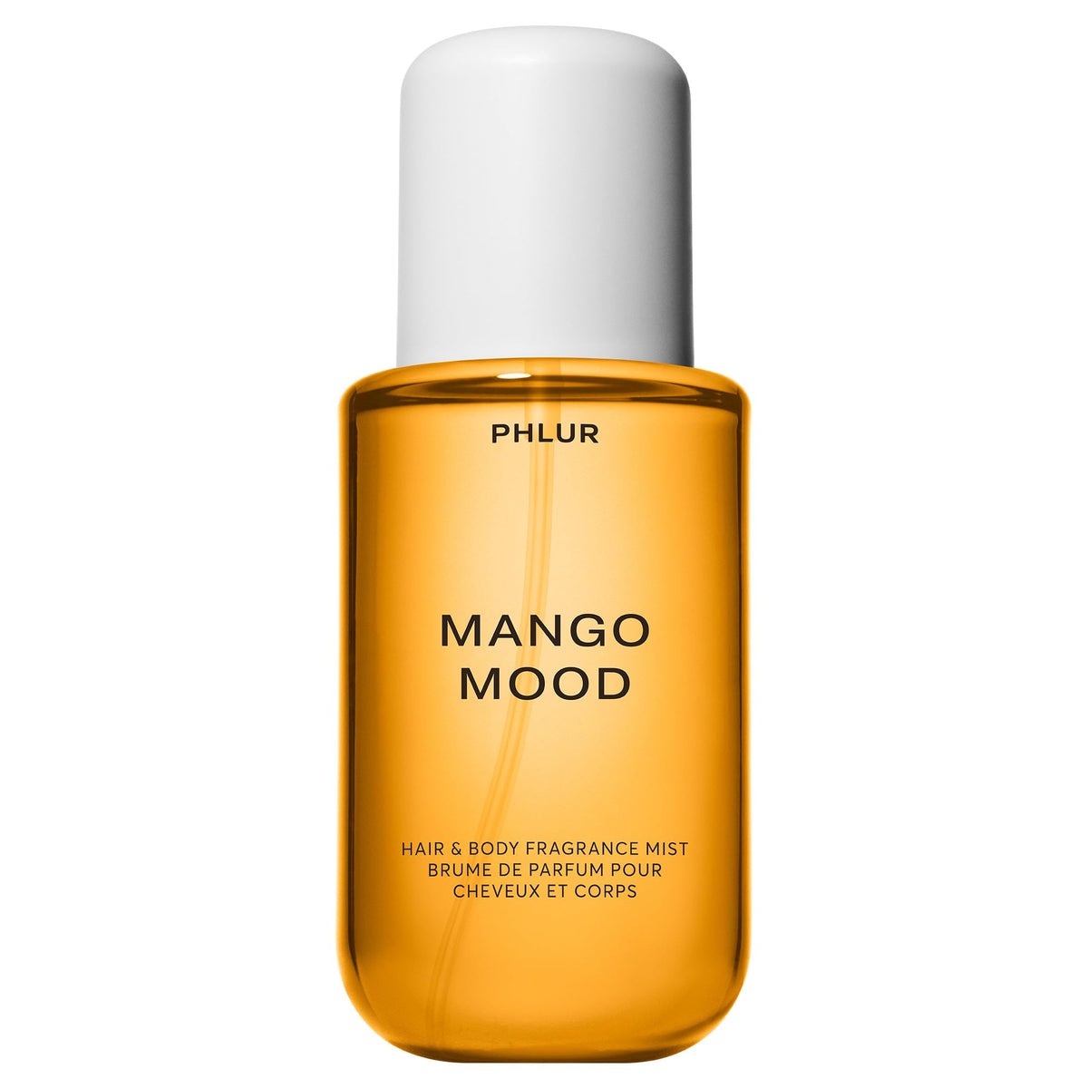 PHLUR Mango Mood bottle front view, ideal for daily hair and body fragrance.