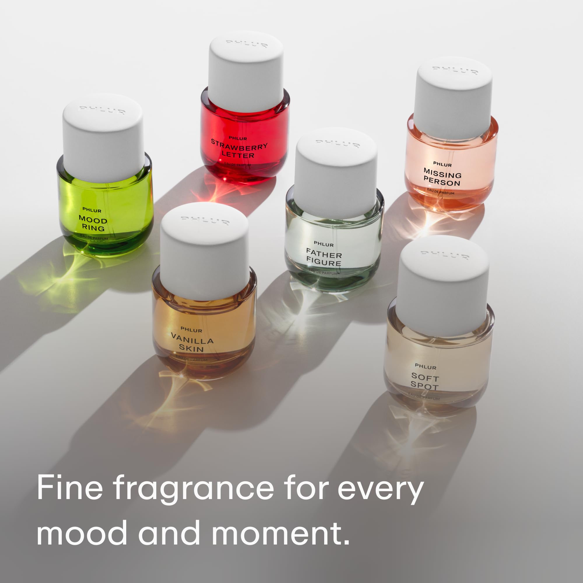 PHLUR Missing Person branded box packaging showcases minimal, gift-ready design.