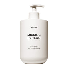 PHLUR Missing Person Lotion emballage élégant et diffusion délicate du parfum
