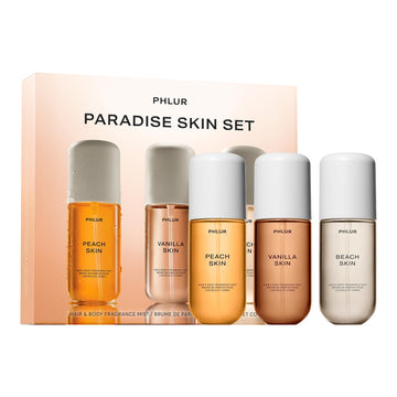 PHLUR Paradise Skin Set en caja regalo, ideal para regalar y descubrir fragancias.