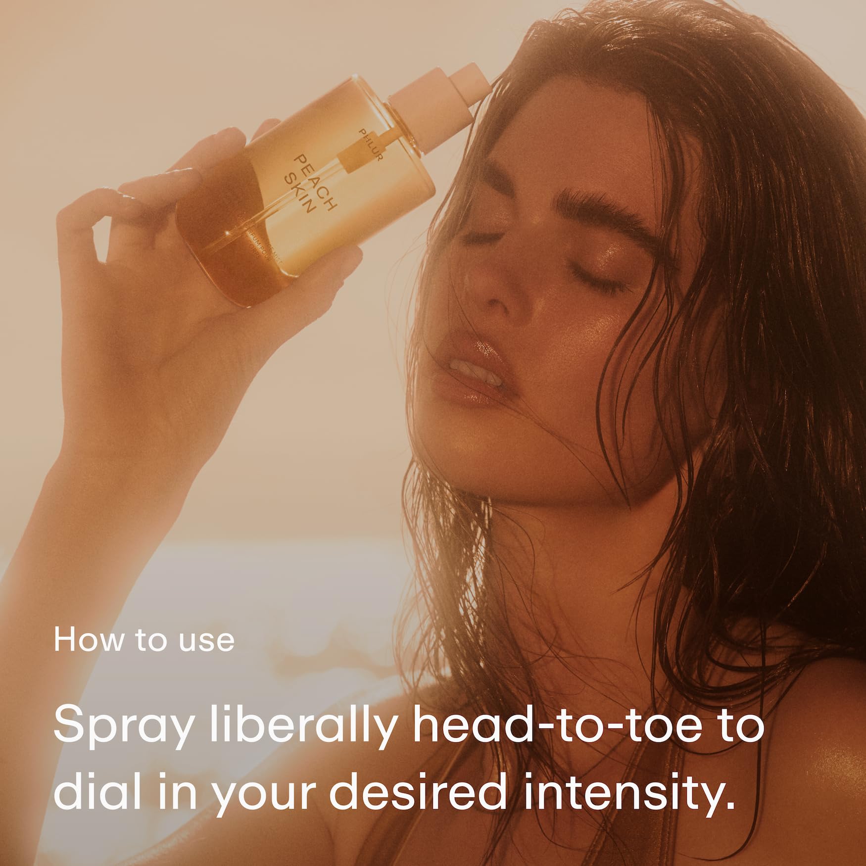 Notas de fragancia de PHLUR Peach Skin Body Mist: durazno y ciruela.