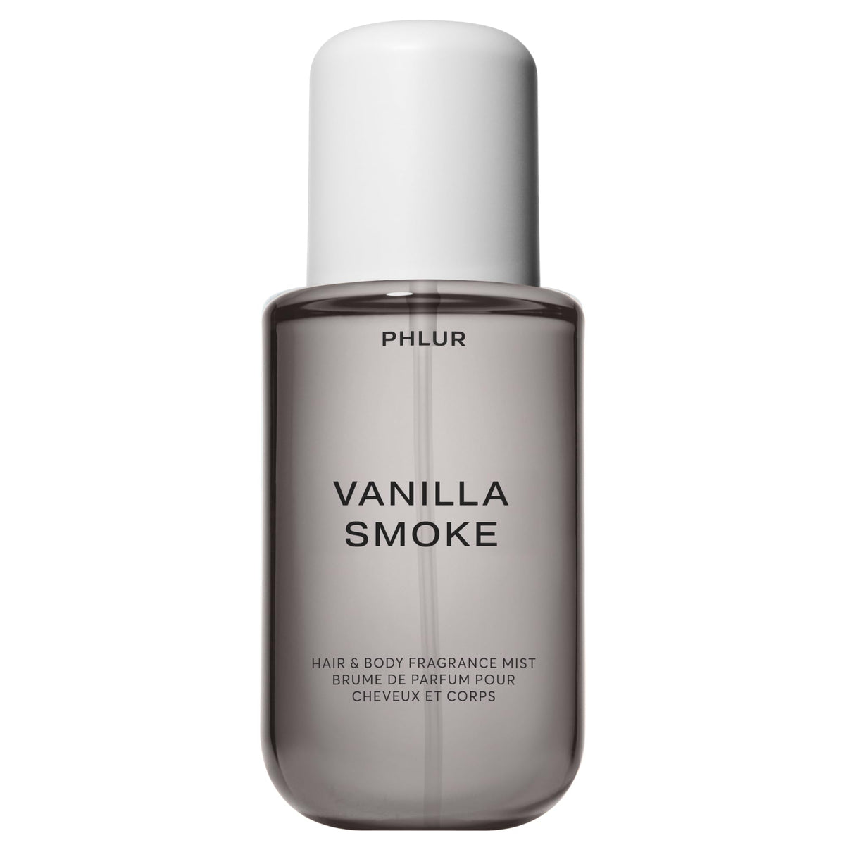 PHLUR Vanilla Smoke bottle being poured for a luxe everyday mist