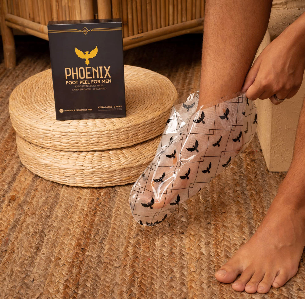 Phoenix Foot Peel gel exfoliante potente para pies ásperos.