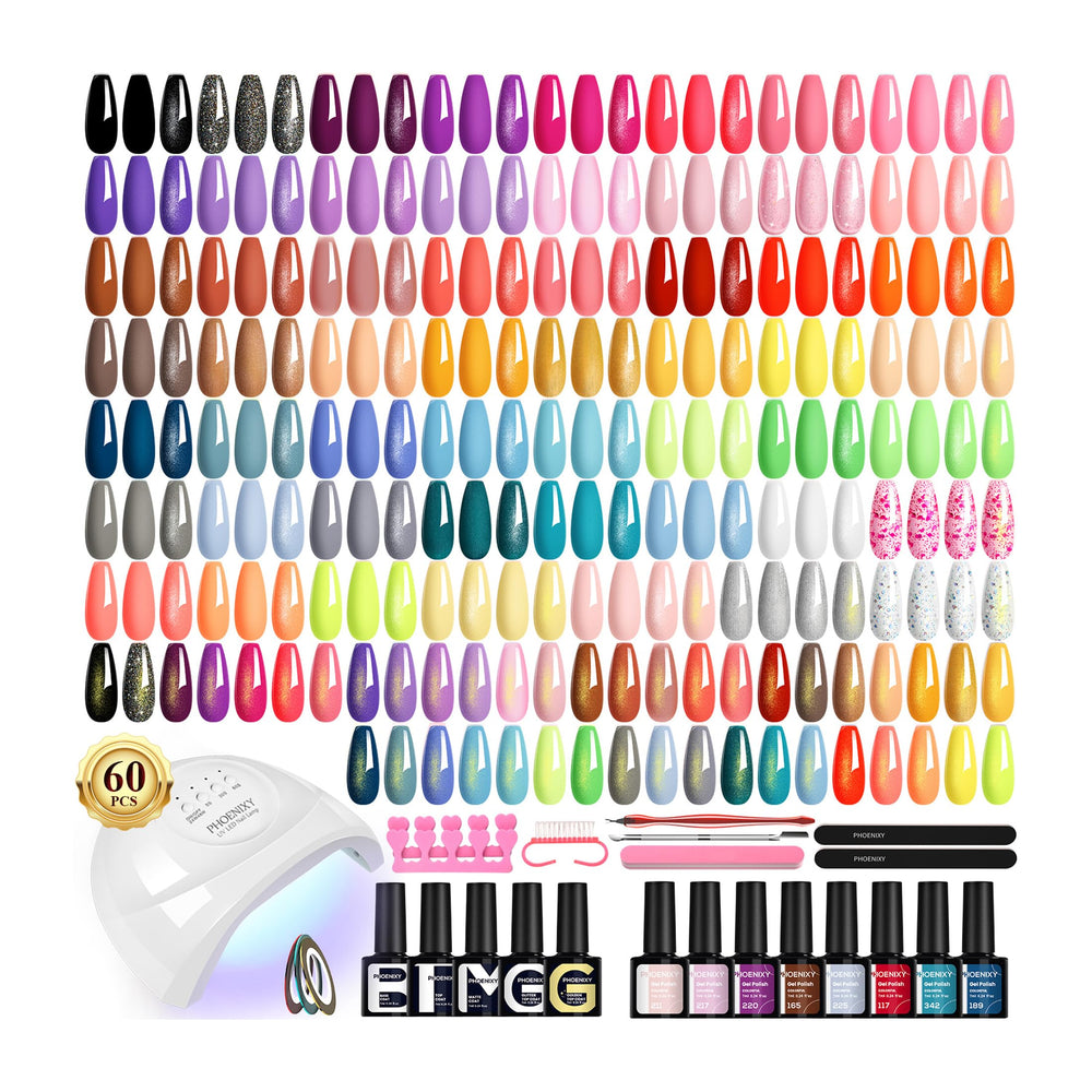Phoenixy Esmalte Gel 71 Piezas: amplia paleta de colores para uñas