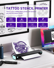 Phomemo M08F batería integrada facilita sesiones de tatuaje prolongadas.