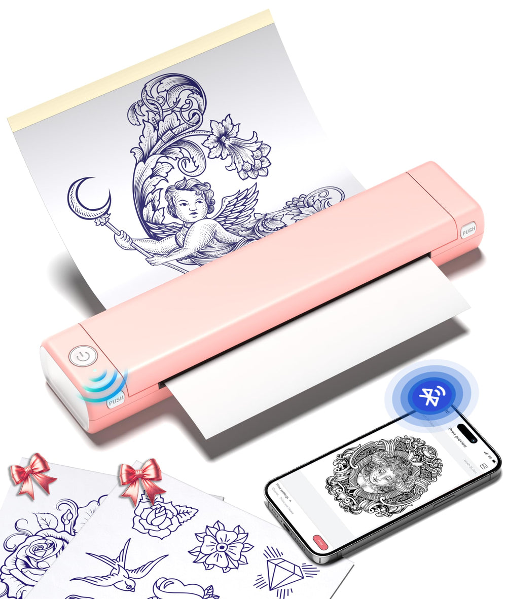 Phomemo M08F: diseño de stencil en móvil para tatuajes rápidos y precisos