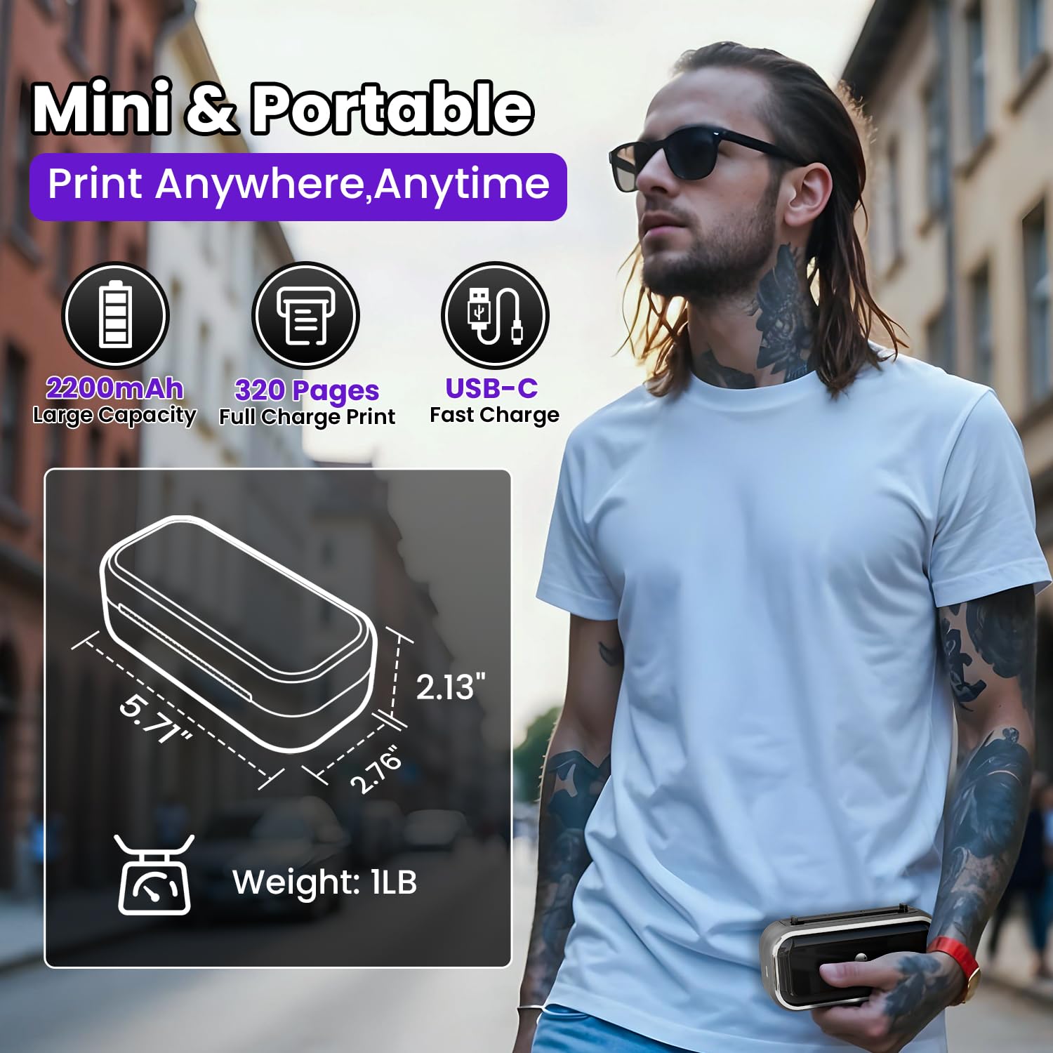 Phomemo Mini imprime tatuajes temporales portátiles para sesiones en cualquier lugar.