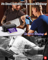Phomemo TP31 imprime rápidamente para bocetos de tatuaje.