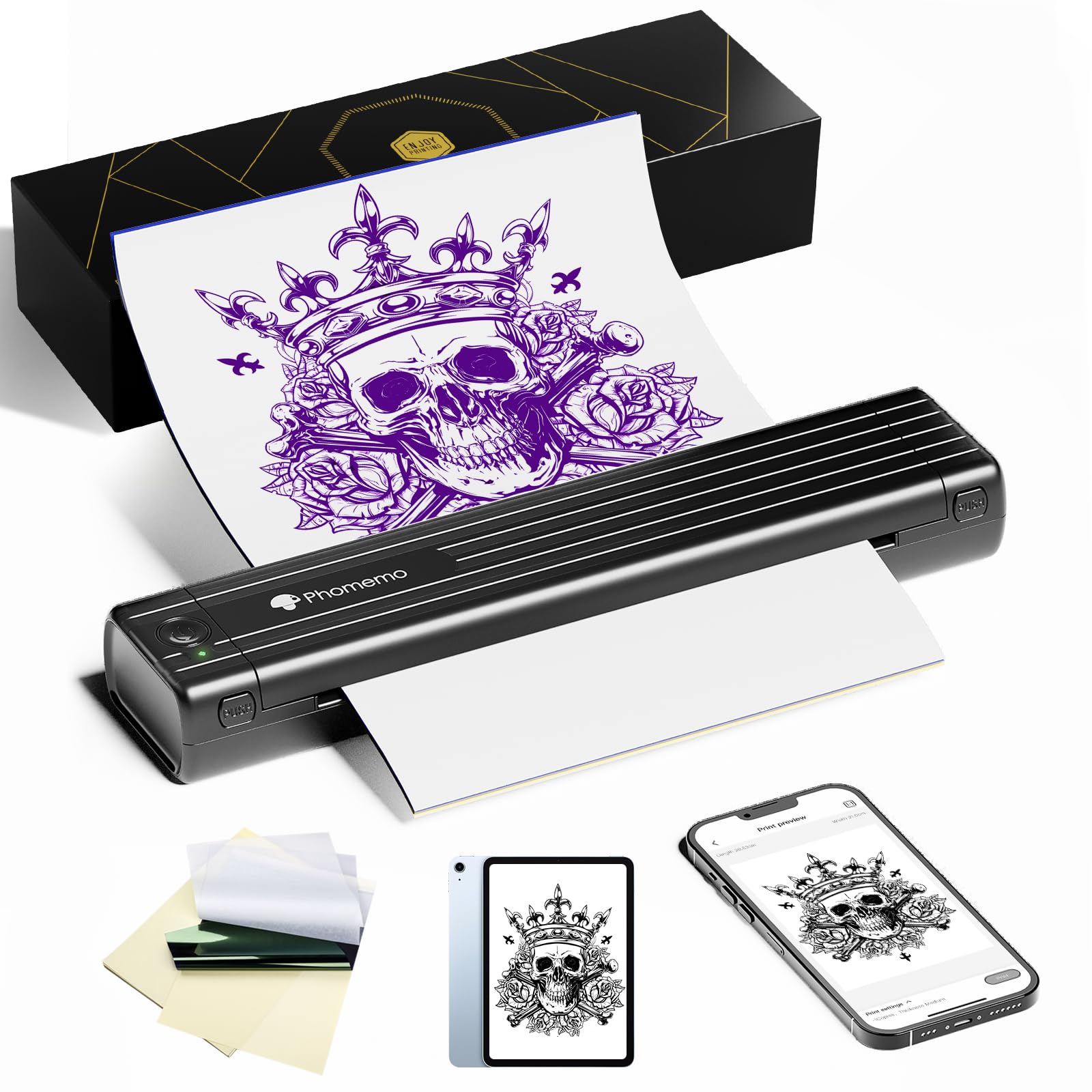 Phomemo TP83 impresora de molde de tatuaje portátil para crear plantillas con facilidad.