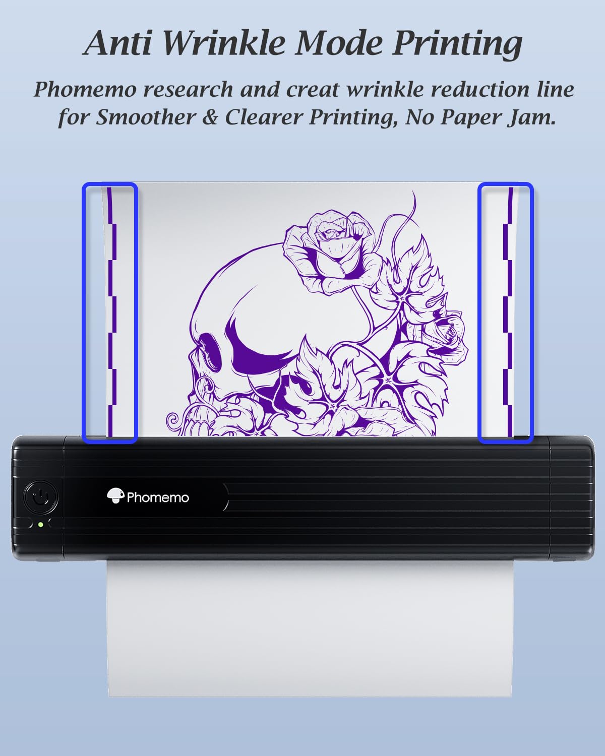 Phomemo TP83 previsualización de tatuaje para ver resultados antes de imprimir.