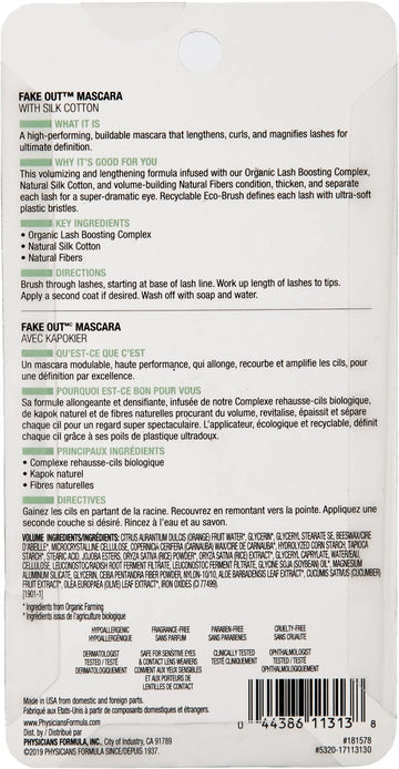Prueba dermatológica en Physicians Formula Organic Wear para mayor tolerancia ocular