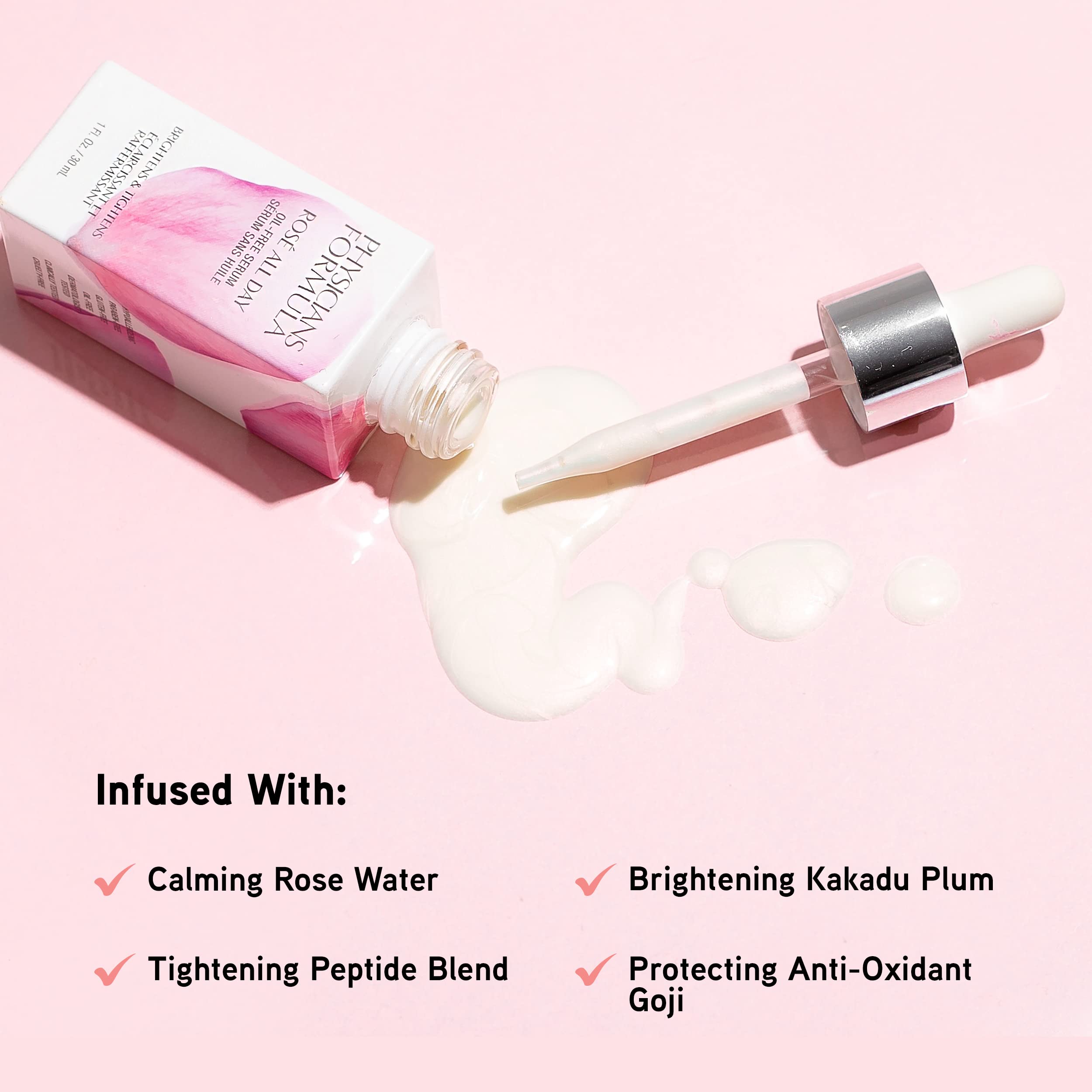 Physicians Formula Rosé All Day Serum, gotas fáciles de aplicar para frescura
