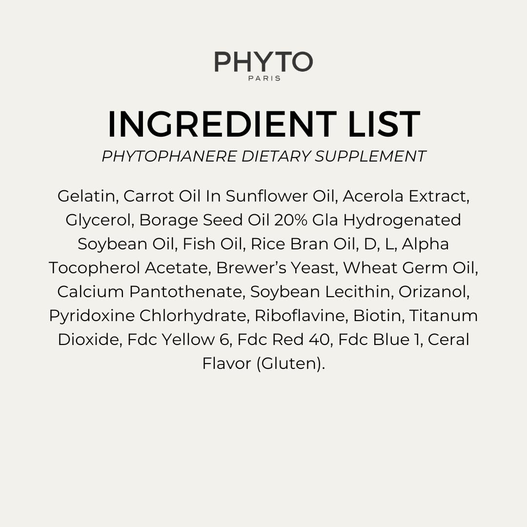 PHYTO Phytophanère: mezcla de omegas y vitaminas para brillo capilar.