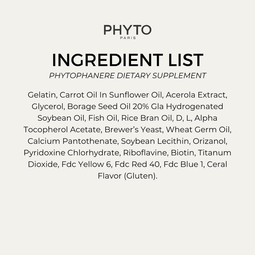 PHYTO Phytophanère: mezcla de omegas y vitaminas para brillo capilar.