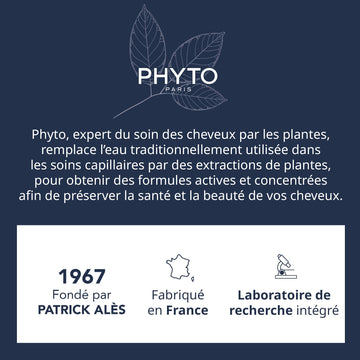 PHYTO Volume, sans silicone, formule respectueuse des fibres.