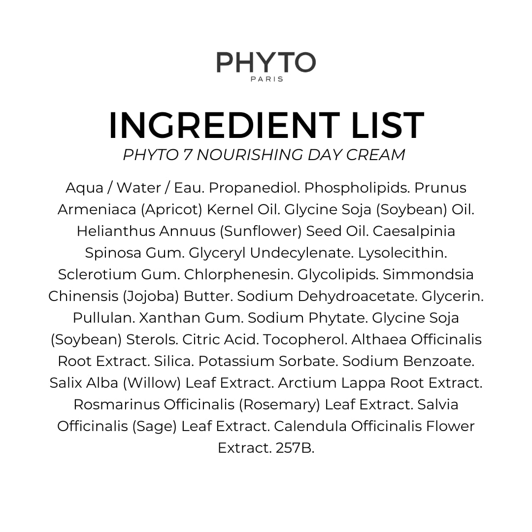 PHYTO 7 sin silicona y sin sulfatos, cuidado suave.