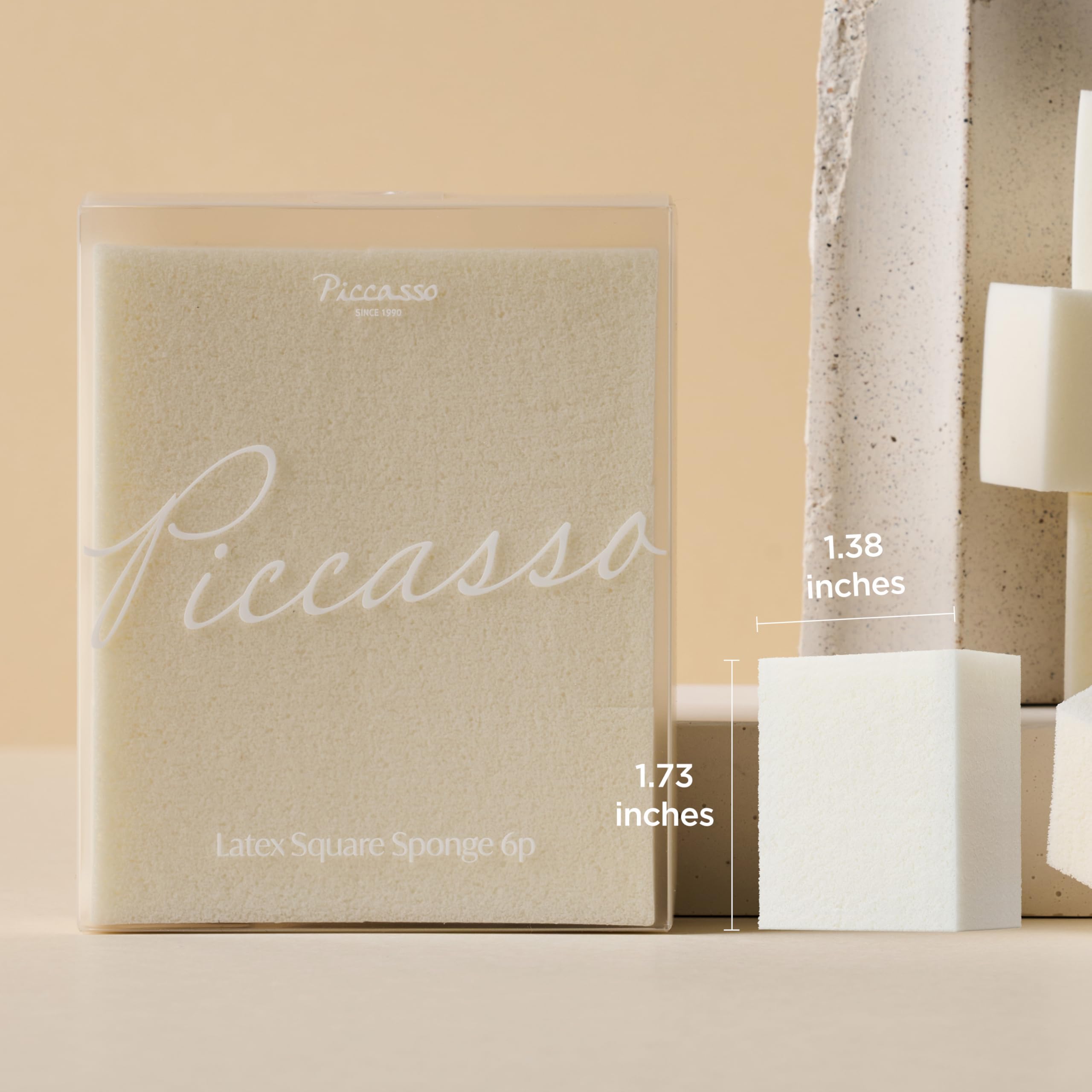 Piccasso esponja maquillaje, aplicación precisa en áreas pequeñas.