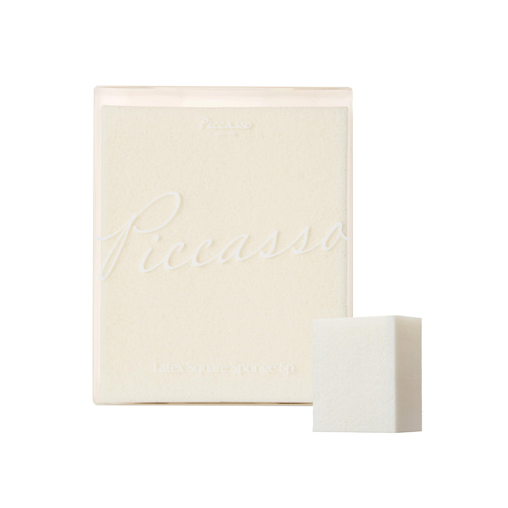 Piccasso esponja maquillaje cuadrada, textura elástica, para mezcla suave y uniforme.